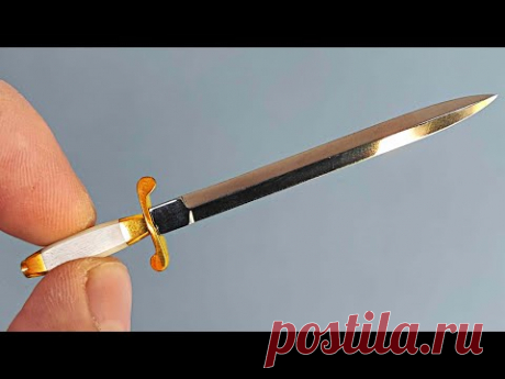 DIY miniature dagger. Very realistic replica - YouTube