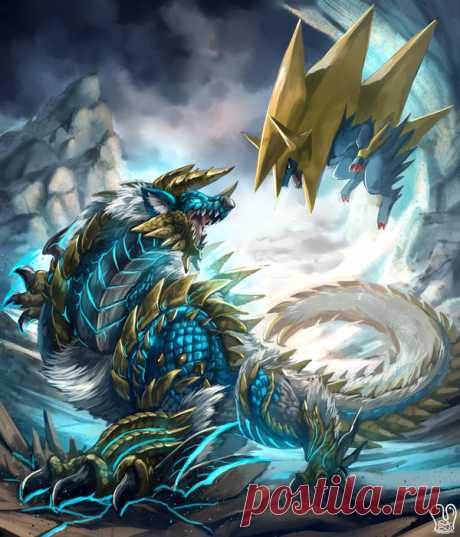 PKMN vs MH : Zinogre vs Mega Menectric by Sa-Dui on DeviantArt