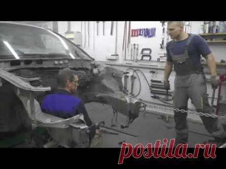 Лексус, первая попытка потянуть. Body repair after an accident.