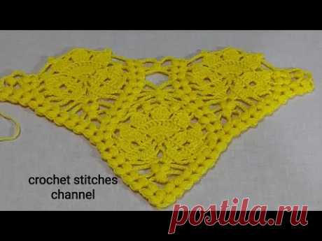 How to crochet tulip shawl 🌷step by step