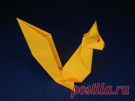 БЕЛОЧКА ИЗ БУМАГИ БУМАЖНАЯ БЕЛКА HOW TO MAKE PAPER squirrel ОРИГАМИ ЖИВОТНЫЕ ORIGAMI ANIMALS