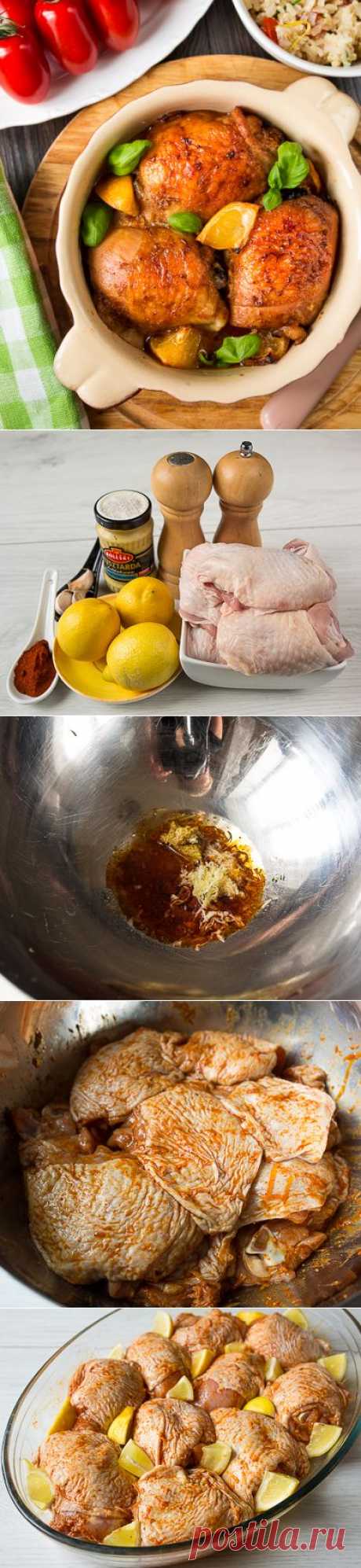 Курица запечённая с лимоном и паприкой.