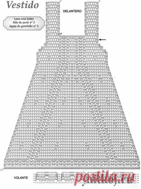 Детское летнее платье крючком » Ниткой - вязаные вещи для вашего дома, вязание крючком, вязание спицами, схемы вязания