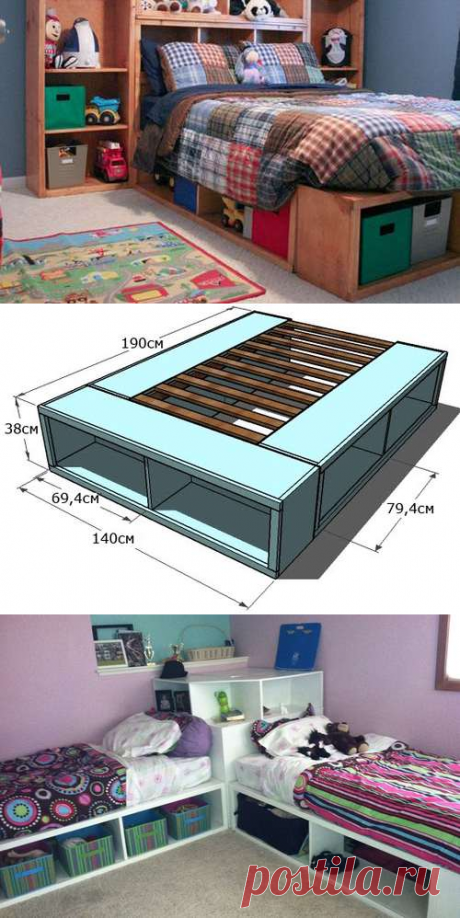 Как сделать кровать: простой проект из готовых полок
