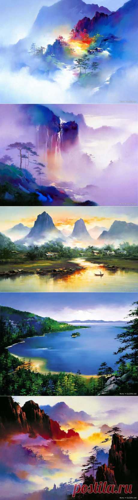 Художник Hong Leung - завораживающие пейзажи Китая » Большие фото: ты увидишь мир