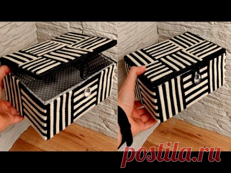 Удивительная шкатулка из картонной коробки и коврика своими руками. Как сделать шкатулку
