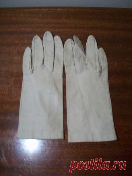 Vintage White Leather gloves made in italy Mantessa 6 | eBay