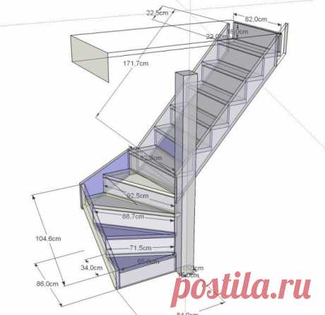 Чертеж лестницы