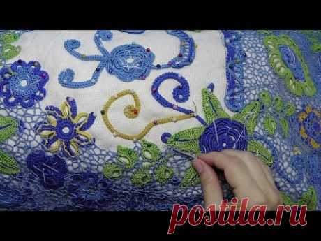 Урок вязания СЕТОЧКИ в ирландском кружеве.Lesson crochet mesh in Irish lace.