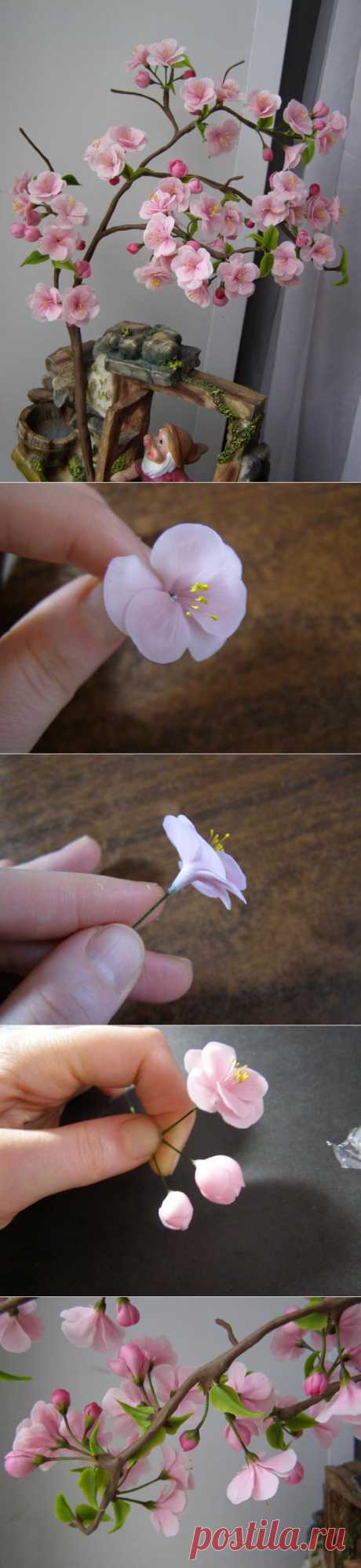 Цветы сакуры из полимерной глины (Очень красиво!)