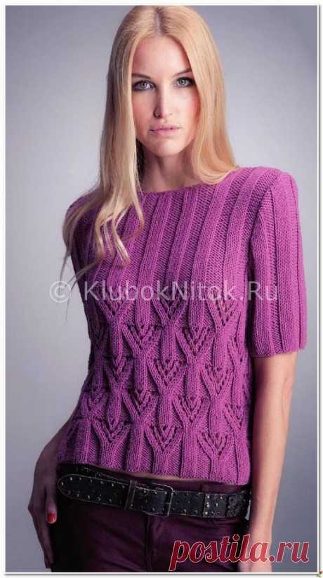 Сиреневый пуловер | Вязание для женщин | Вязание спицами и крючком. Схемы вязания.