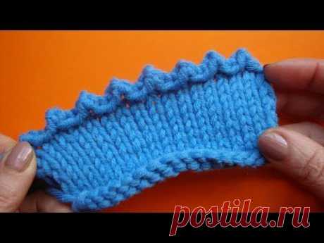 Picot binding off knitting Зубчатое пико Вязание спицами 67
