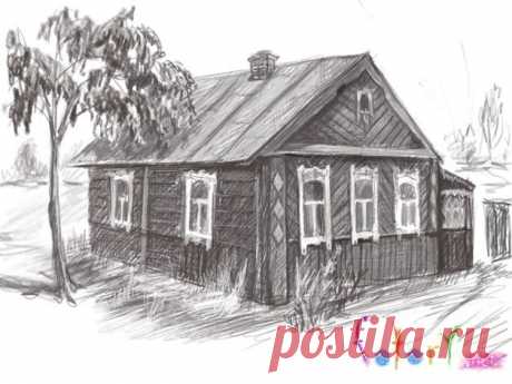 Рисуем деревенский домик — Сделай сам, идеи для творчества - DIY Ideas