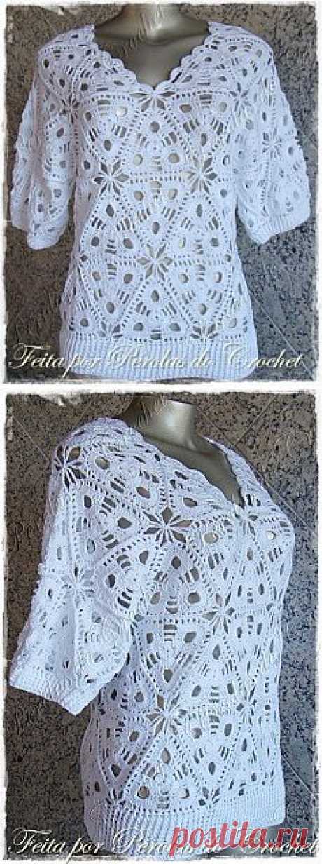 Blusa em crochet - Elo.