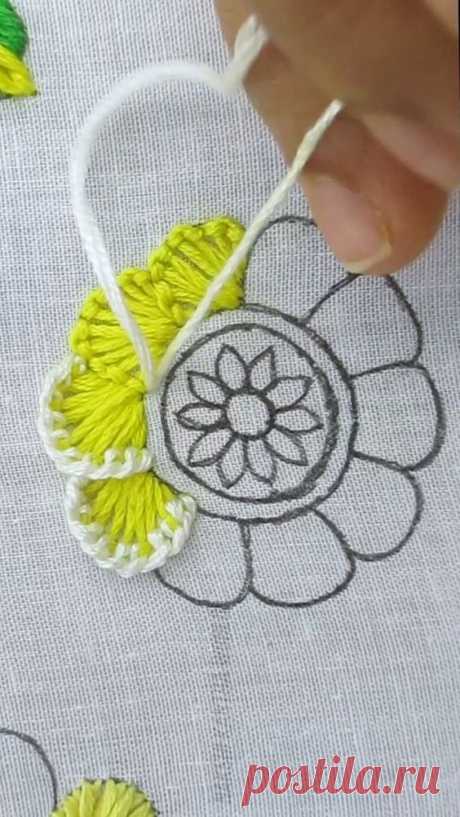 #reels #facebookreels #craftyneedles7 Super Creative Circle Flower Hand Embroidery Designs For Beginner Amazing Hand Embroidery | Crafty Needles 7 | Crafty Needles 7 · Original audio