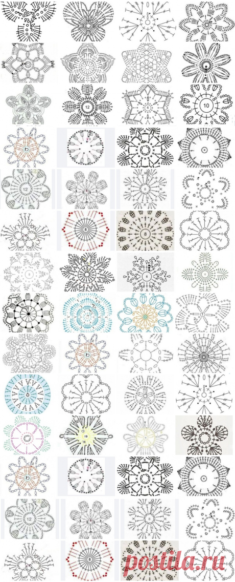 55 цветочных узора крючком и что с ними делать | Аmazing Ideas Gallery | Яндекс Дзен