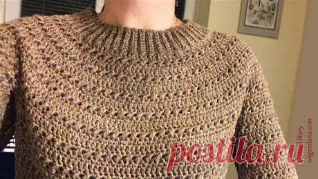 Warm Crochet Top Down Sweater with Sleeves | Heklani džemper Check out the written pattern in English and photos on my website https://wsgordana.com/2020/11/15/302-warm-crochet-top-down-sweater-with-sleeves/On the webs...