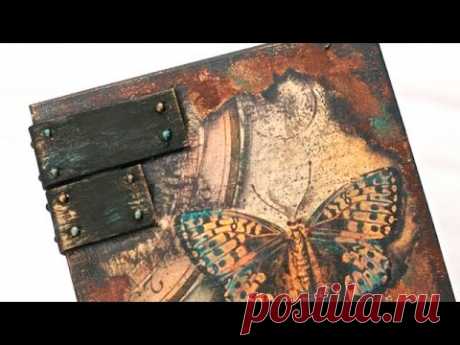 Decoupage męskie zardzewiałe pudełko - DIY tutorial