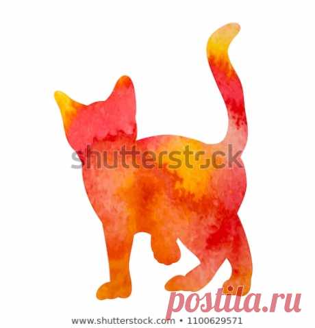 Стоковая векторная графика «Vector On White Background Orange Watercolor» (без лицензионных платежей), 1100629571: Shutterstock