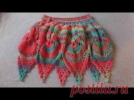 CROCHET Как #Crochet Женщин Женская Ананасовая юбка для вышивания L / XL Plus Размер #TUTORIAL # 295 LEARN DYI
