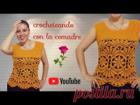 Tutorial Blusa o Vestido Abanico Elegante a Crochet Parte #1 💖🌹💕