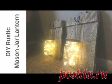 (1) Awesome DIY Rustic Mason Jar &amp; Pallet Wood Lantern Sconce - YouTube