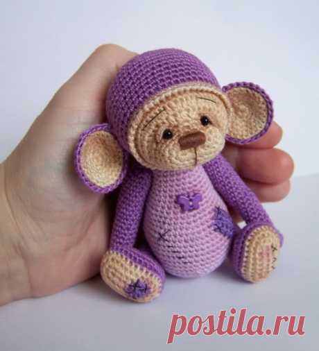 Маленькая обезьянка амигуруми. Схемы и описания для вязания игрушек крючком!
