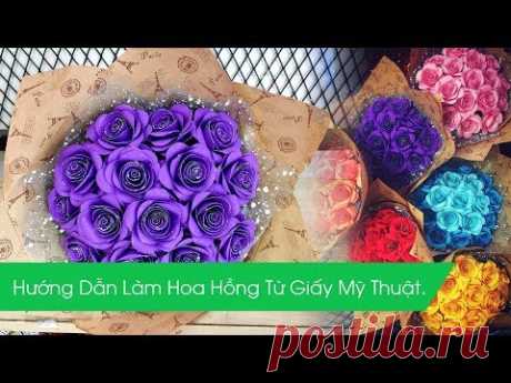 [Vinacraft] Hướng dẫn làm  hoa hồng xoắn từ giấy mỹ thuật