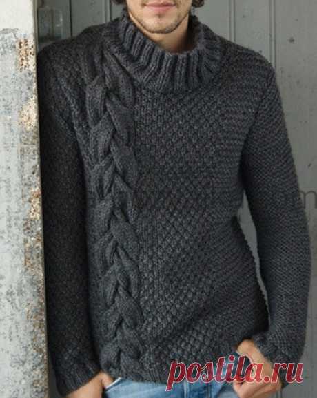 Мужской свитер спицами со схемами и описанием для начинающих. Поэтапное описание вязания мужского свитера