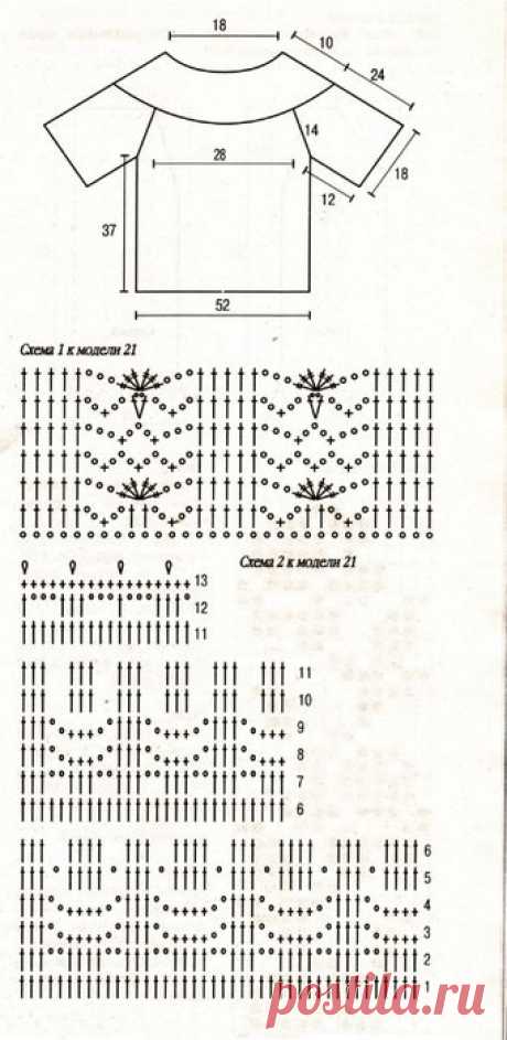 Очаровательная летняя кофточка крючком. Схемы (Вязание крючком) | Журнал Вдохновение Рукодельницы