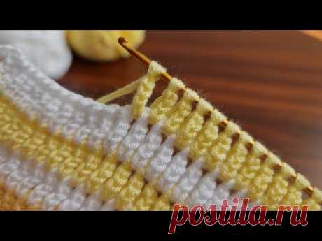 Super Easy Tunusian Knitting -Tunus İşi Şahane Çok Kolay Gösterişli Örgü Modeli