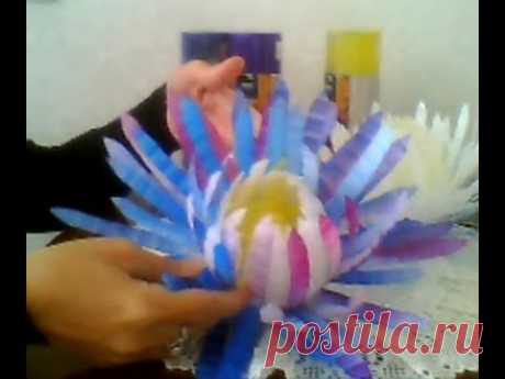 Hand-made!!! flowers from plastic . Цветы из пластиковых бутылок!!! Очень красиво и просто! - YouTube