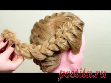 Объёмная коса. Быстрая причёска. Quick hairstyle with volume braid.