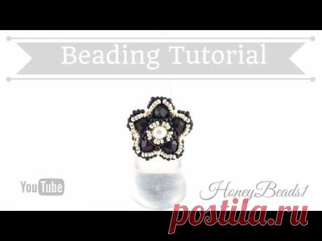 Bling Bling Flower Ring Beading Tutorial by HoneyBeads1