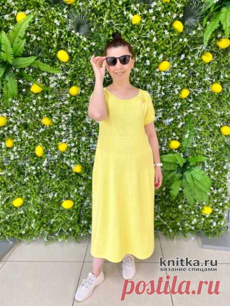 Платье спицами Лимонное настроение, Вязание для женщин
