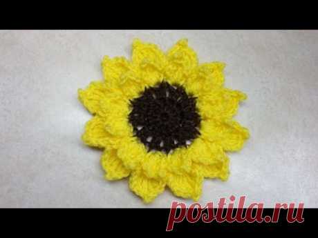 CROCHET How to #Crochet Large Sunflower #TUTORIAL #166 LEARN CROCHET