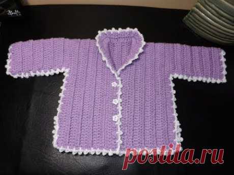 How to Crochet a Baby Sweater Lilac