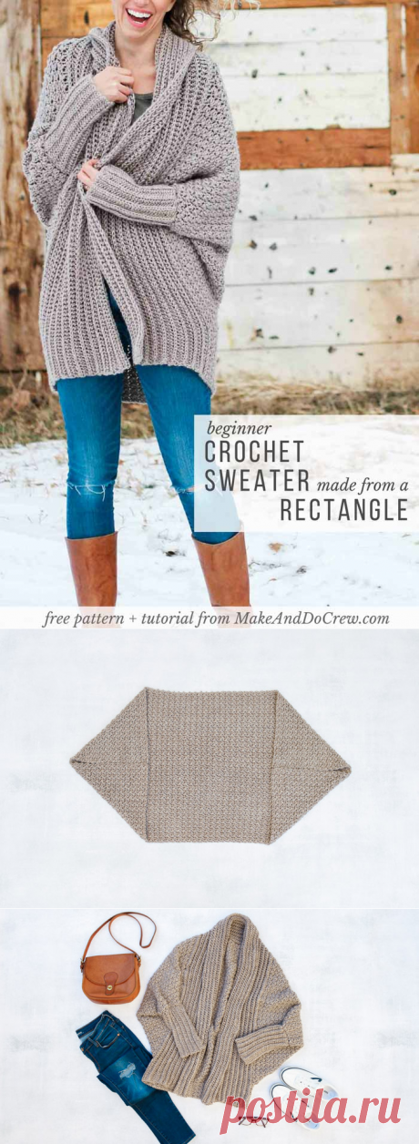 Free Beginner Crochet Sweater Pattern + Tutorial - Flowy Cardigan