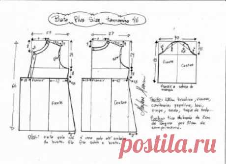 Выкройка блузки для полных женщин (Шитье и крой) — Журнал Вдохновение Рукодельницы