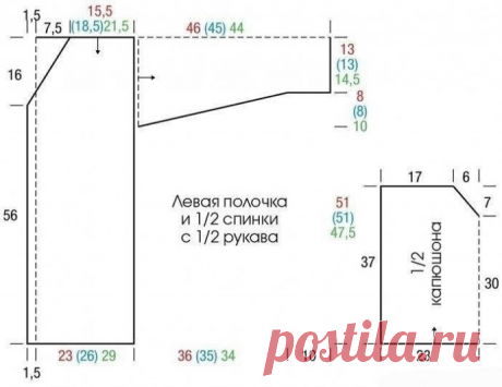 Вяжем жакет с капюшоном