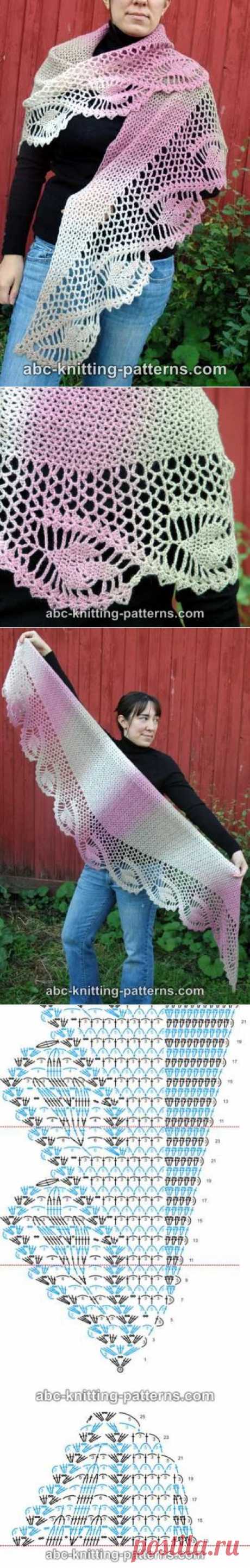 ABC Knitting Patterns - Dawn in the Woods Shawl.