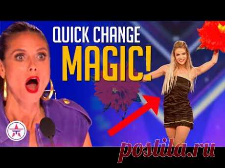 Top 10 UNBELIEVABLE Quick Change Magicians on Got Talent!