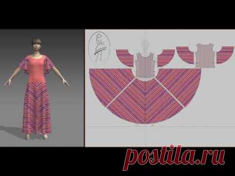 dress 1 = tank-top pattern + semi-circular 4-gore