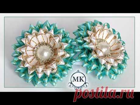 Резинки для волос из узкой ленты 0,6 см. Канзаши. МК. /DIY. Kanzashi. Scrunchy.