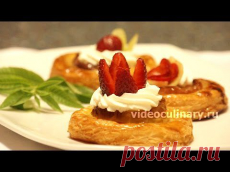 Слоёные ватрушки с яблоками от https://videoculinary.ru