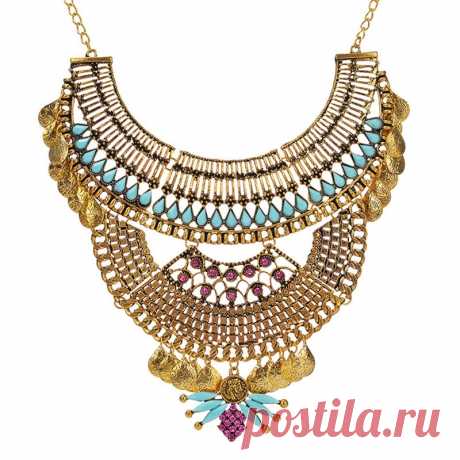 Женское длинное ожерелье, винтажное ожерелье золотого цвета, ювелирное изделие в подарок, новинка 2021 | Украшения и аксессуары | АлиЭкспресс