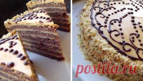 Шоколадный торт со сливочным кремом со сгущёнкой - Кулинарный рецепт - Повар в доме