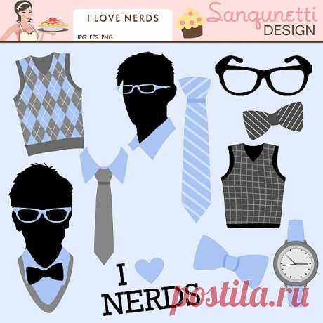 Illustrations &amp; Cliparts - I love Nerds - MYGRAFICO - DIGITAL ARTS AND CRAFTS STORE