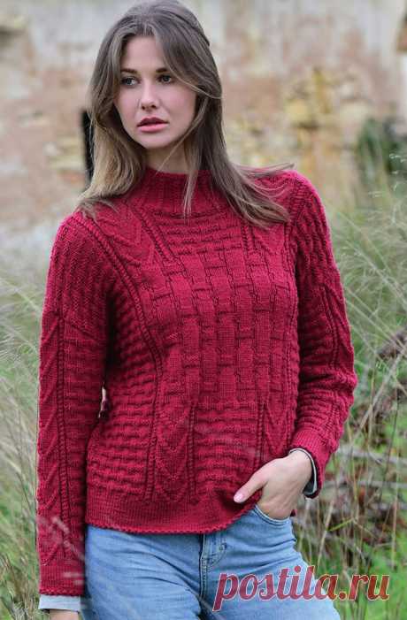 Бордовые женские и мужские свитера спицами – 10 моделей со схемами и описанием — Пошивчик одежды