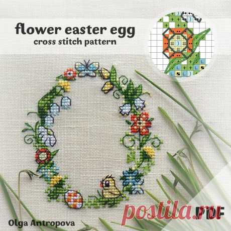 Wreath Cross Stitch Pattern Pdf Instant Download Easter Cross Stitch C30
